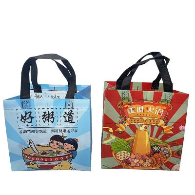 China Folding Portable Catering Packaging Tote Bag Custom Logo For Customizable Food for sale