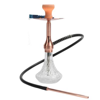 China Eco-friendly 2 color spin tie big glass instant sheesha metal shisha stainless steel hookah hookah set wholesale shisha nargile for sale