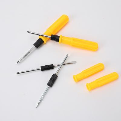 China Hot Selling Muliti-purpose Double Head Replaceable Yellow Handle Mini Manual Screwdriver Multi-Functional Head for sale