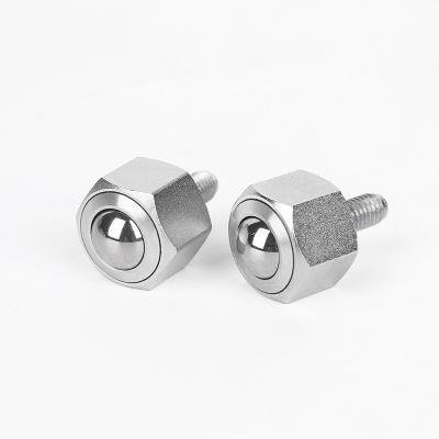 China Hex Type Hotel Manufacturer Supply NJ-25 25.4mm Stud Bolt Fixing Universal Ball Steel Ball Transfer Unit for sale