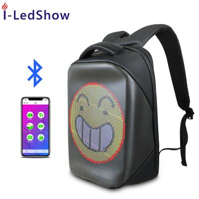 China Sports Waterproof Casual Backpack With LED Advertising Display Power Bank Supply Screen Gift Promotional Backpack for sale