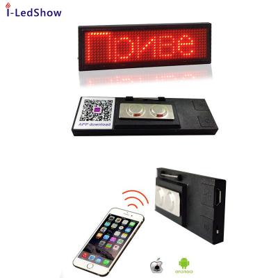 China Iledshow Indoor Scrolling Digital Message Text LED Name Badge LED Name Board LED Sign Programmable for sale