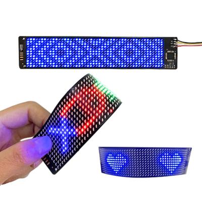 China Indoor iledshow LED Scrolling Screen Messages APP Control Flexible LED Display For Hat Shoes Wine Bottles Moving Texts LED Panel for sale