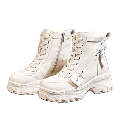 China Thermal 2023 New Winter Models Thick Velvet Snow Boots Women's Casual High Top Thick Bottom Stepped Martin Boots for sale