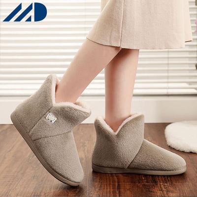 China 2023 Fashion Trend Women Winter Warm Slippers Plush Slip On Couples Home Floor Shoes Female Warm Soft Flats Slide Slippers for sale