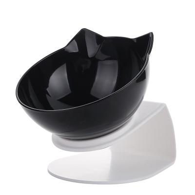 China Quality Guaranteed Viable Hewn Cat Ear Food Bowl Tilting Transparent Cat Single Bowl for sale