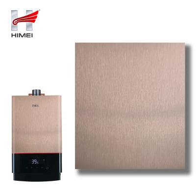 China Home Appliances / Construction Rose Gold Brushed Pattern PVC Film Coated Steel Plate For Water Heater for sale