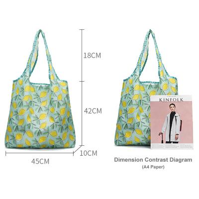 China Customized Reusable Collapsible Folding RPET Polyester Shopping Bag With Packaging for sale