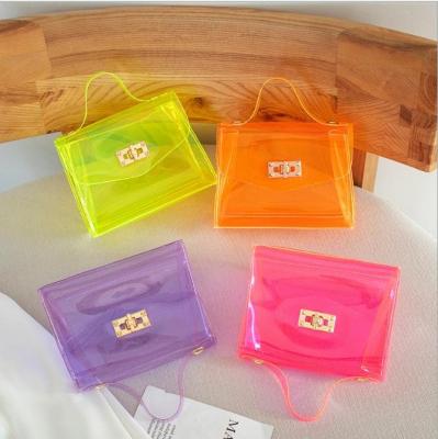 China Recycled In Stock Wholesale Colored Clear PVC Transparent Mini Shoulder Bags For Packaging for sale