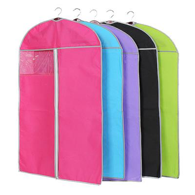 China Storage Custom Printing Logo PVC Nonwoven Portable Transparent Zipper Waterproof Garment Bags Wholesale In Stock Colorful For Travel for sale