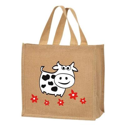 China Eco-friendly Cute Promotional Customized Hessian Jute Tote Bag Shopping for sale