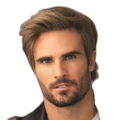 China Fashionable European And American Chemical Fiber Wigs Mens Deep Wave Handsome Wig for sale