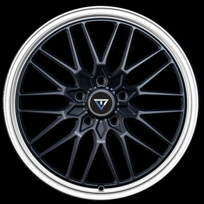 China Popular hot selling matte black aluminum alloy spoke and lip modification 35ET 72.56CB machine wheels for sale