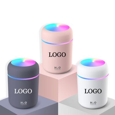 China Humidifier Diffuser Mini Breathing Colorful Light Cup Spray Mist Humidifier 300ml Dual Humidifier Diffuser Air Portable Desktop Humidifier for sale