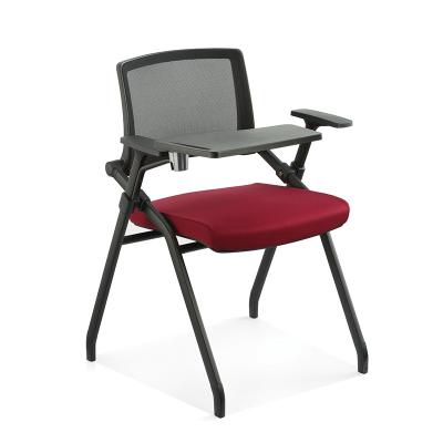 China (Size) PP Meeting Training Class Room Adjustable Ergonomic Plastic Mesh Chair Conference Folding Writing Chair With Right Handed Tablet for sale