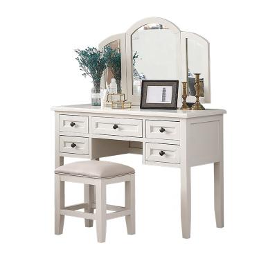 China Eco-friendly Paint Modern Country Style Designs American White Wooden Dressing Table for sale