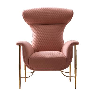 China Luxury Lounge Furniture Chaise Longue Accent Chairs For Fashion Leisure Lounge Chair Velvet Royal Pink Modern for sale