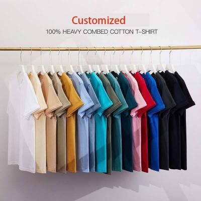 China Spring And Summer Blank Custom Logo Short Sleeve Anti-wrinkle Stain 230g Cotton T-shirt 100% Fashion Clothes for sale