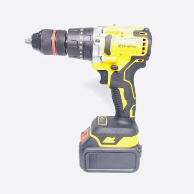 China Yellow 99 Type 20V 13mm High Power Lithium Cordless Impact Drill Rechargeable Brushless Electric Hand Drill 13mm Electric Screwdriver for sale