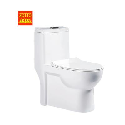 China Double-Flow Bathroom Installation Siphonic Floor-Mounted Strap Bathroom Toilet Closet American Standard Ceramic One-Piece Toilet for sale