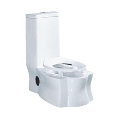 China Closestool squat pan toilet modern dual function design p tie two function siphonic flush unique water closet for sale