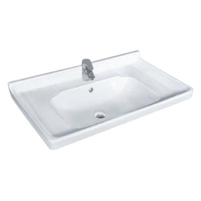 China Easy Clean Ceramic Rectangular Bathroom Vanity Sink Factory Price Sleek Hand Wash Downs Cabinet Wash Basin Sinks for sale