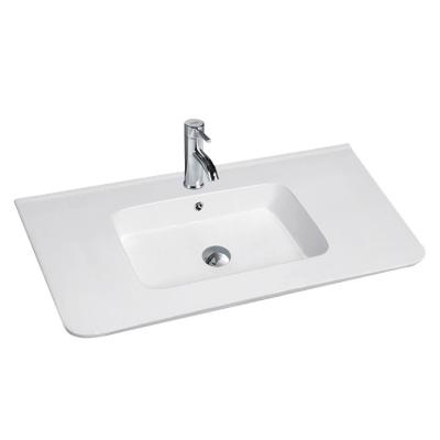 China Classic Modern Simple Rectangular Ceramic Sink Hole Cabinet Wash Basin Clean Easy Wash Basin Art Above Counter Basin for sale