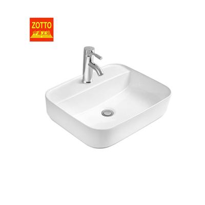 China Easy Clean Modern Bathroom Wash Basin Above Counter Countertop Wash Basin Art Rectangle Ceramic Countertop Bathroom Ceramic Outdoor Wash Basin Sink for sale