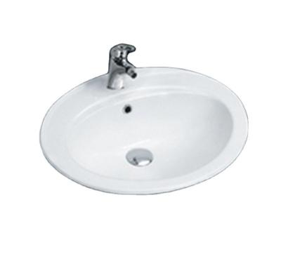 China Wholesale Easy Clean Hot Selling Single Hole Oval Sinks Bathroom Sink Over The Backwash Ceramic Cabinet Basin for sale