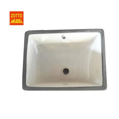 China Ceramic Manufacturers Easy Clean Chinese Single Hole Shape Rectangular Sinks Under Counter Hand Wash Basin Undermount Bathroom Sink for sale