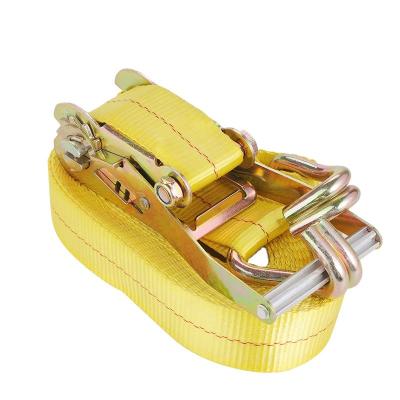 China Cargo Lashing Strap 50mm 5000kg High Tension Polyester Car Heavy Duty Ratchet Straps for sale