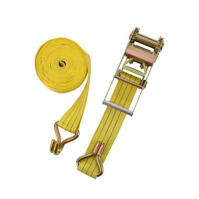 China Not Easy To Sever 100% Polyest Cargo Lashing Heavy Duty Belt Ratchet Cargo Tiecargo Tie Down Straps for sale