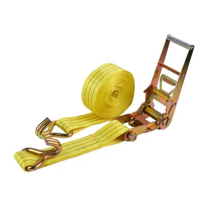 China Not Easy To Sever Heavy Duty Polyester Truck Car Cargo Lashing Strap 3 Inch 75Mm Ratchet Tie Down With Aluminum Handle for sale