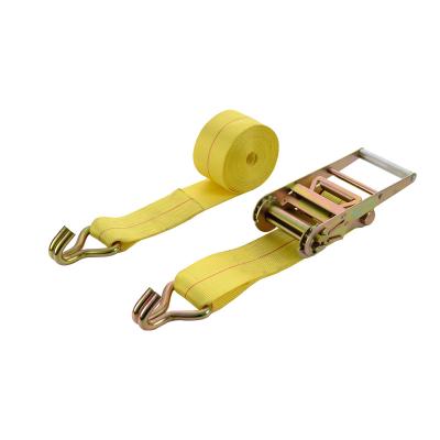 China Not Easy To Sever 4 Inch 100Mm High Tensile Cargo Lashing Strap Automatic Retractable Ratchet Link Down Straps for sale