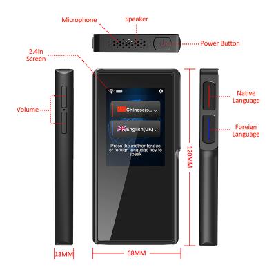 중국 Wifi 2019 2.4 Inch Touch Screen AI Portable Wireless Voice Translation Translate Mobile Handheld Translation Device 판매용