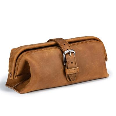 China Hot Selling Crazy Leather Travel Wash Horse Makeup Bag Toiletry Bag Leather Storage Bag For Men for sale