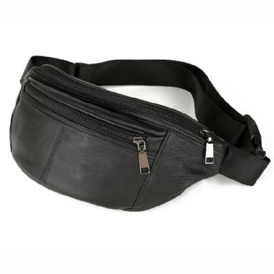 China Wholesale Custom Genuine Leather Anti-theft Sports Waist Bag Waist Bag For Men for sale