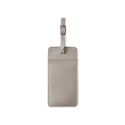 China Genuine Leather Pebble Leather Luggage Tag With Custom Logo Travel Accessories for sale