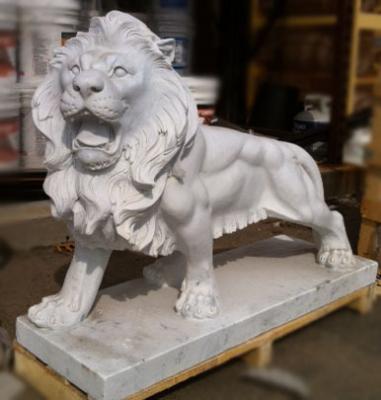 China Modern Custom Size Detail Carved Marble Lion Head Sculpture for sale