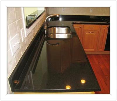 China Hotel Granite Kitchen Countertops Absolute Black Lowes for sale