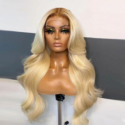 China Blonde Body Wave 613 Ombre Lace Front Wig 13x4 Body Wave Lace Frontal Hair Wigs For Women Brazilian Remy T4 613 Transparent Hair for sale