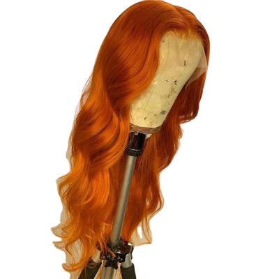 China No shedding& Tangle Brazilian Hair Wig Ombre Orange Color Body Wave Hair 13*4, 13*6 Lace Frontal Wig For Black Women for sale