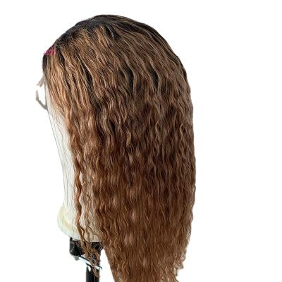 China No shedding& New Style Brown Color Ombre Two Tone 1B Tangle Hair Wig Brazilian Remy Hair Curly Hair Wig Full Lace Wig for sale