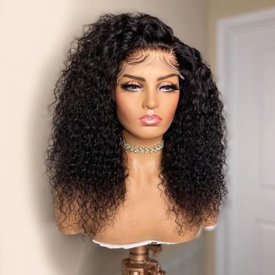 China Wholesale Seller Deep Wave Curly Lace Front Human Hair Wigs 13x6 Lace Frontal Wig Brazilian Deep Wave Short Bob Lace Frontal Wig for sale