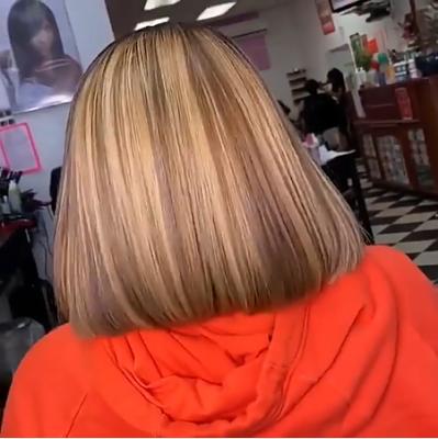 China Straight Bob Wig Human Hair Peruvian Straight Bob Wig Ombre Piano 4/27 Color Highlight Bob Lace Frontal Human Hair Wig for sale