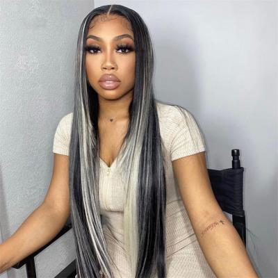 China Straight Platinum Blonde 5x5 Highlight Lace Closure Hair Wigs Brazilian Straight Pre Plucked To Lace Hair Wigs For Black Woman for sale