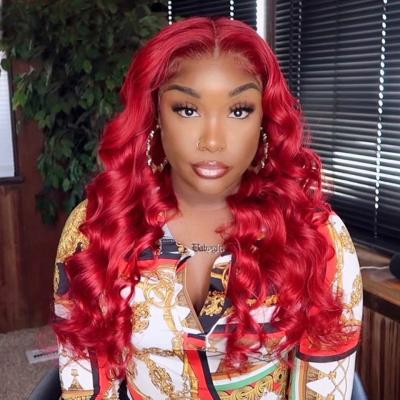 China Body Wave Lace Front Wig 13x4 Lace Front Wig Full Lace Human Hair Wigs Body Wave Red Color Natural Hairline Pre Plucked Wigs For Black Women Dropshipping for sale