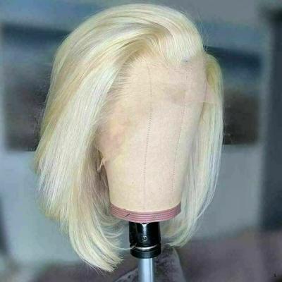 China Brazilian Straight Wig Lace Front Human Hair Wigs Lace Frontal Wigs 613# Straight Colored Natural Hairline Pre Plucked Wigs For Black Women Dropshipping for sale