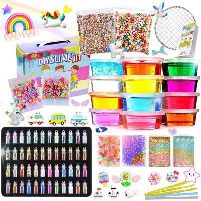 China Funny DIY Toy [All In One Box] Kids Can Make Unicorn Glitter Fluffy Cloud Floam Putty Pink for sale