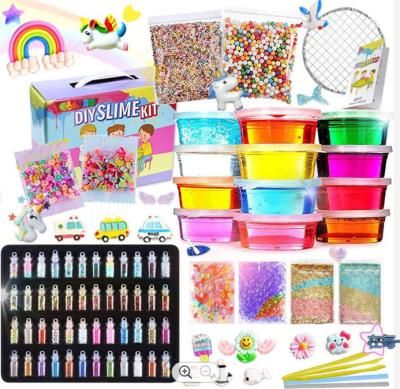 China Funny DIY Toy [All In One Box] Kids Can Make Unicorn Glitter Fluffy Cloud Floam Putty Pink for sale